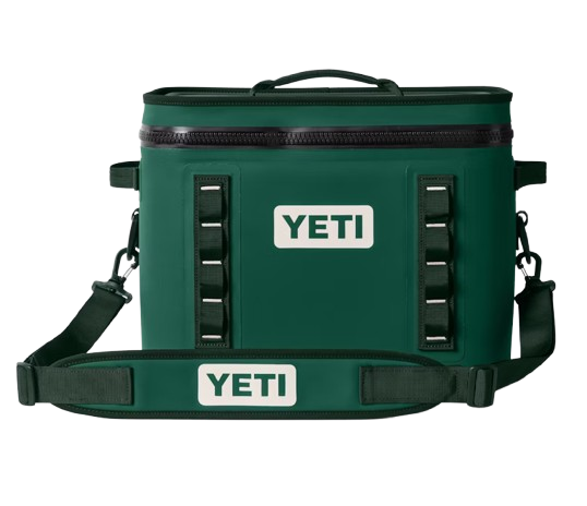 A photo of the Yeti Hopper Flip 18 in colour black forest green.