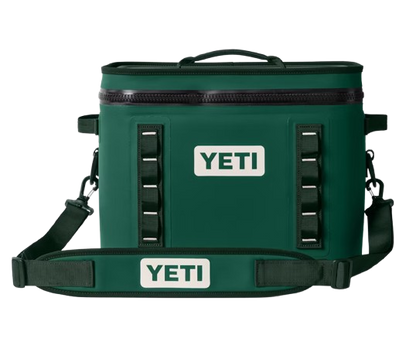 A photo of the Yeti Hopper Flip 18 in colour black forest green.