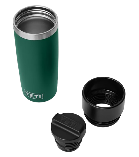 A photo of the Yeti Rambler 16oz Travel Water Bottle in colour black forest green.