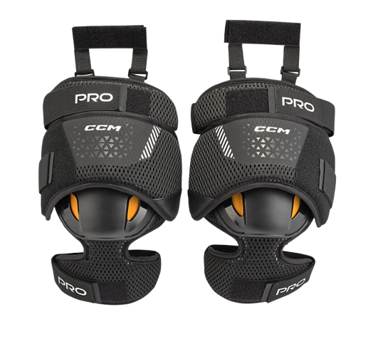 A photo of a pair of CCM Pro Goalie Knee Pads in colour black.