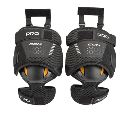 A photo of a pair of CCM Pro Goalie Knee Pads in colour black.
