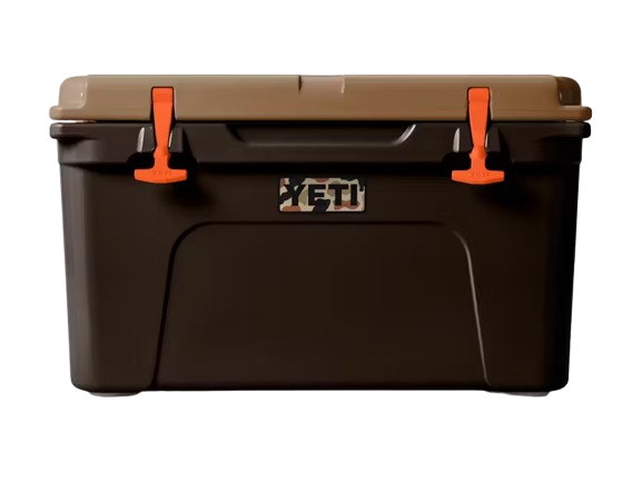 A photo of the Yeti Tundra 45 Hard Cooler in colour wetlands camo.