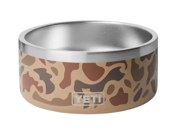 Yeti Boomer 4 Dog Bowl wetlands camo coloured.