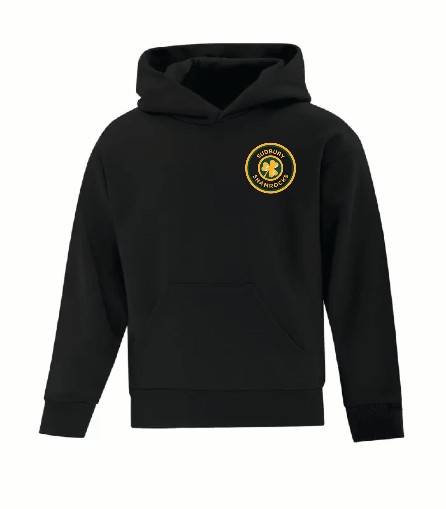 A photo of the Sudbury Minor Baseball Association Team - Youth Hoodie in colour black.