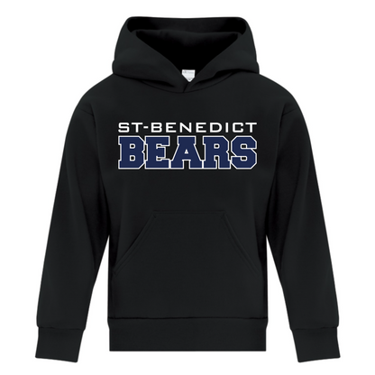A photo of the St. Benedict - Youth Gildan Hoodie in colour black.