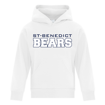 A photo of the St. Benedict - Youth Gildan Hoodie in colour white.