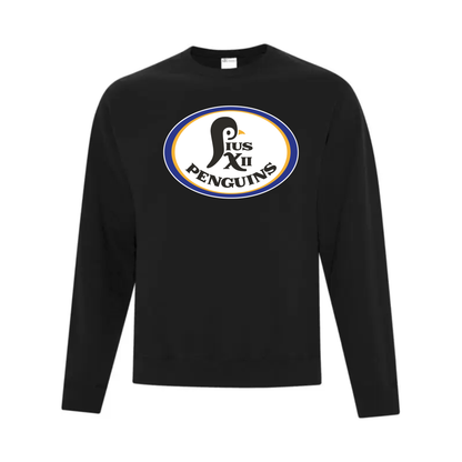 A photo of the St Paul Pius XII Penguins - Adult Crewneck Sweatshirt in colour black.