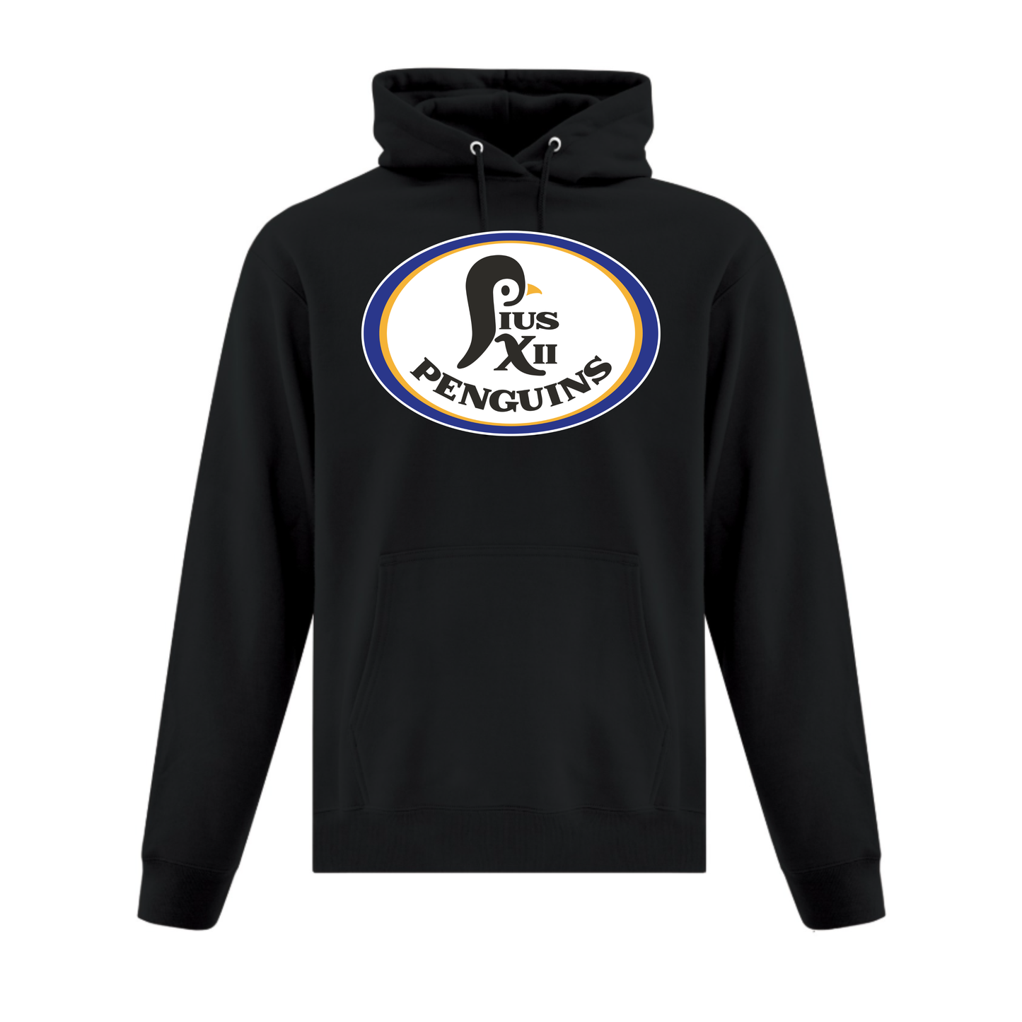 A photo of the St Paul Pius XII Penguins - Adult Hoodie in colour black.