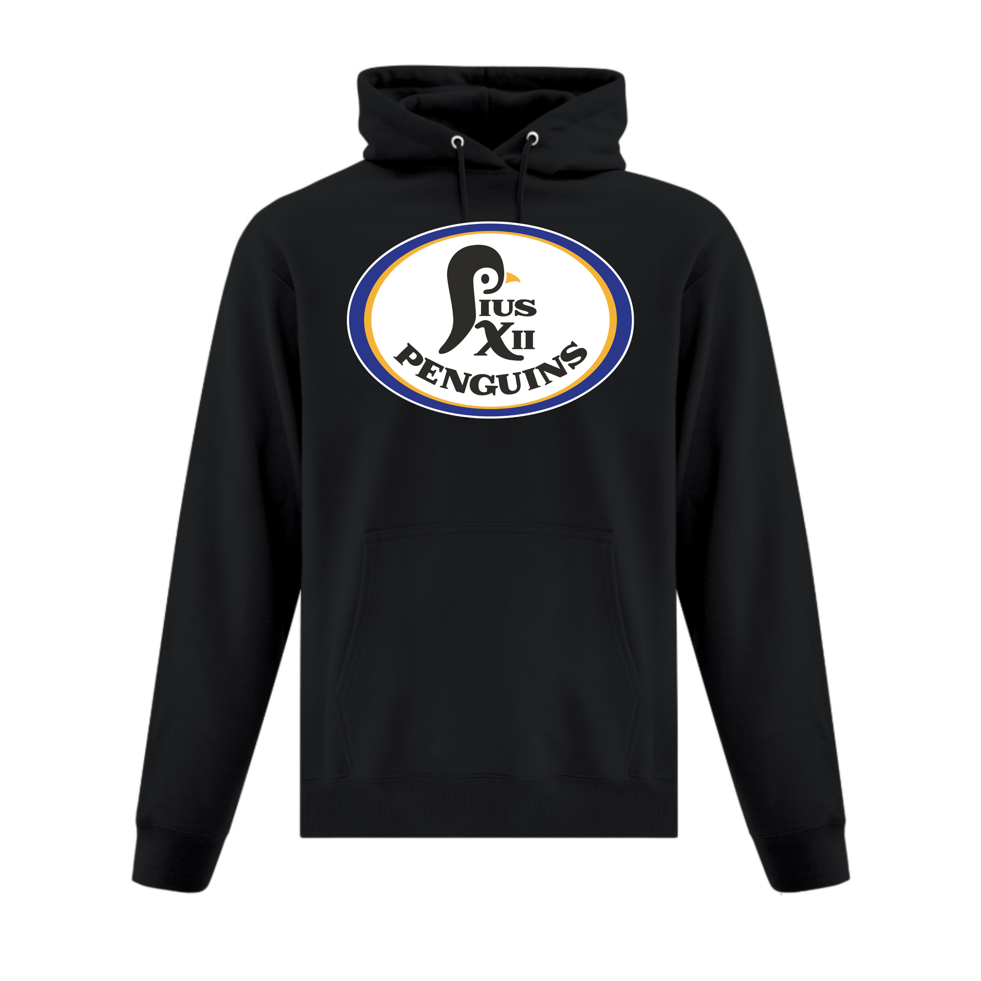 A photo of the St Paul Pius XII Penguins - Adult Hoodie in colour black.