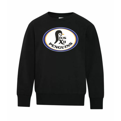 A photo of the St Paul Pius XII Penguins - Youth Crewneck Sweatshirt in colour black.