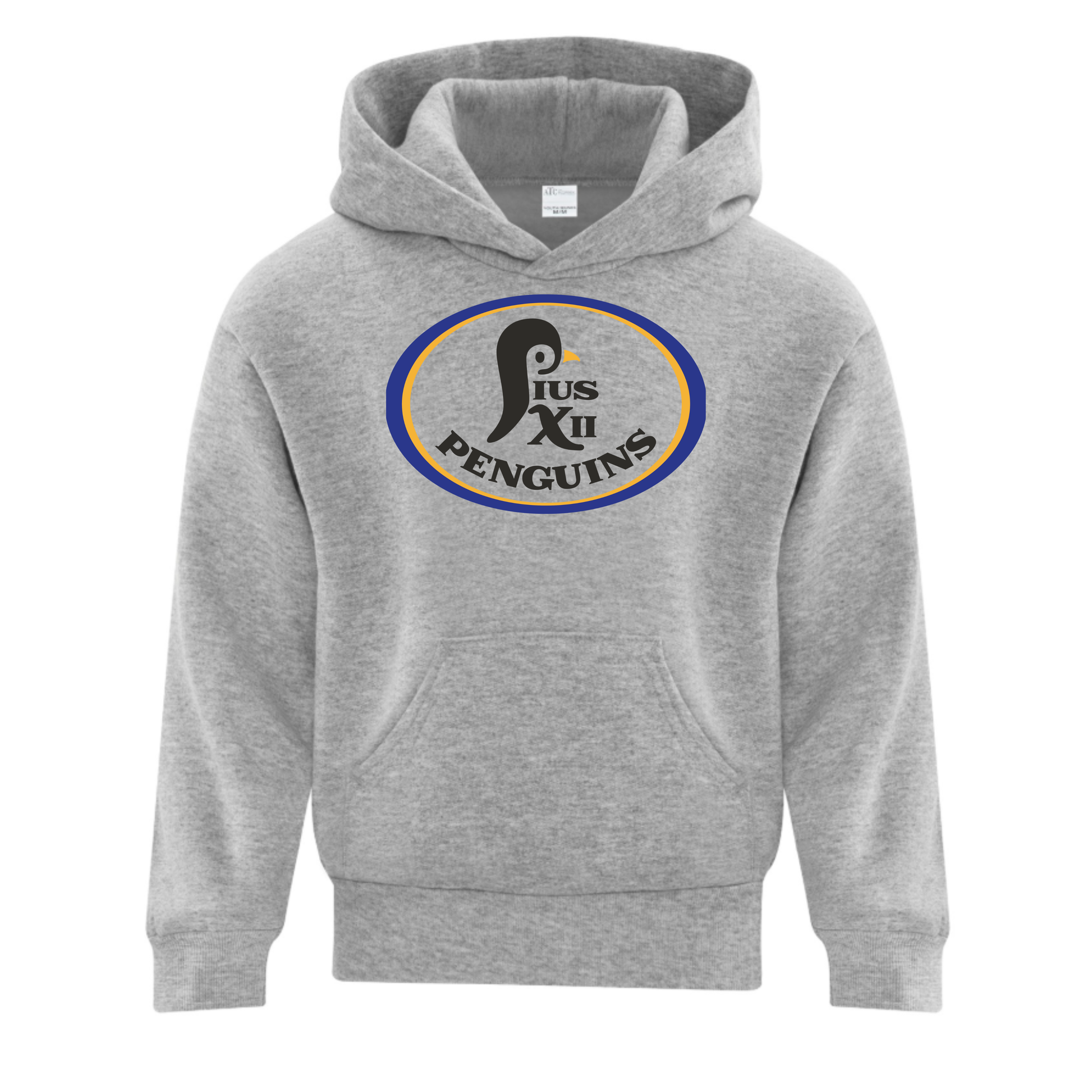 A photo of the St Paul Pius XII Penguins - Youth Hoodie in colour grey.