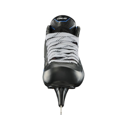 A photo of the True Hockey Catalyst 5X6 Goalie Skate in colour black and blue. 
