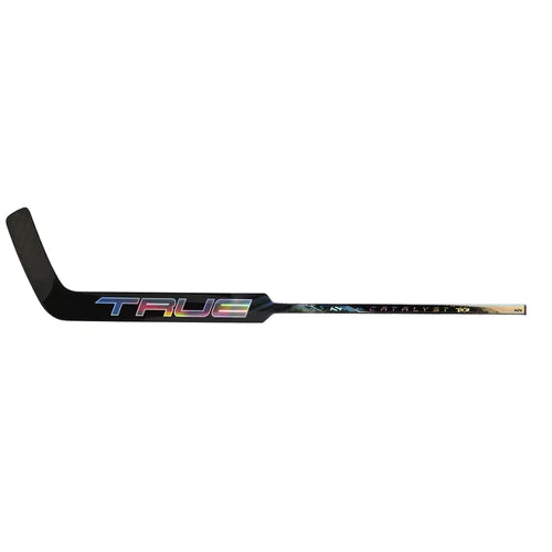 A photo of the True Catalyst 7X3 Goalie Stick in colour black. Angled view.