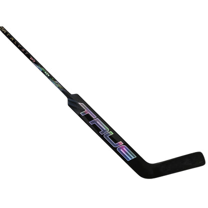 A photo of the True Catalyst 7X3 Goalie Stick in colour black. Angled view.