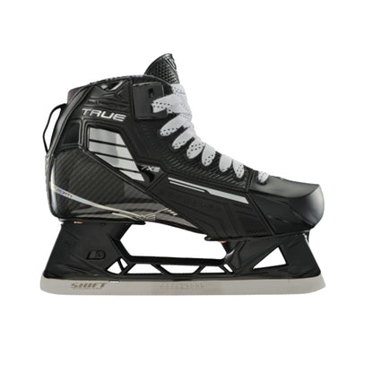 A photo of the True Hockey Catalyst 7X6 Goalie Skate in colour black and white.