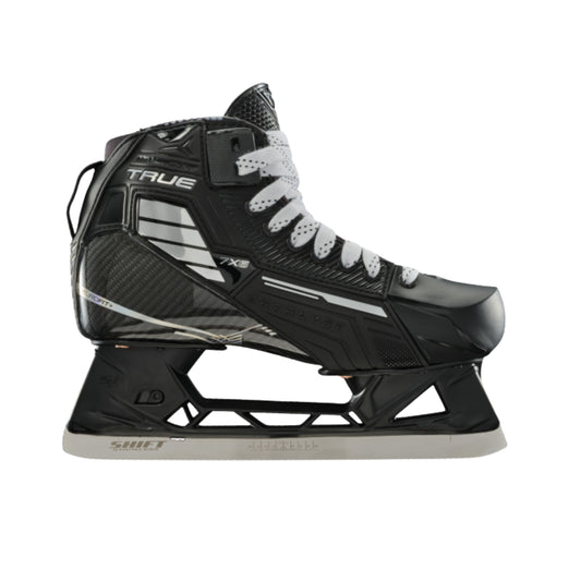 A photo of the True Hockey Catalyst 7X6 Goalie Skate in colour black and white.
