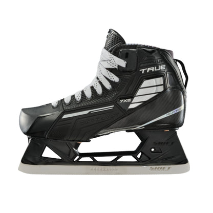 A photo of the True Hockey Catalyst 7X6 Goalie Skate in colour black and white.