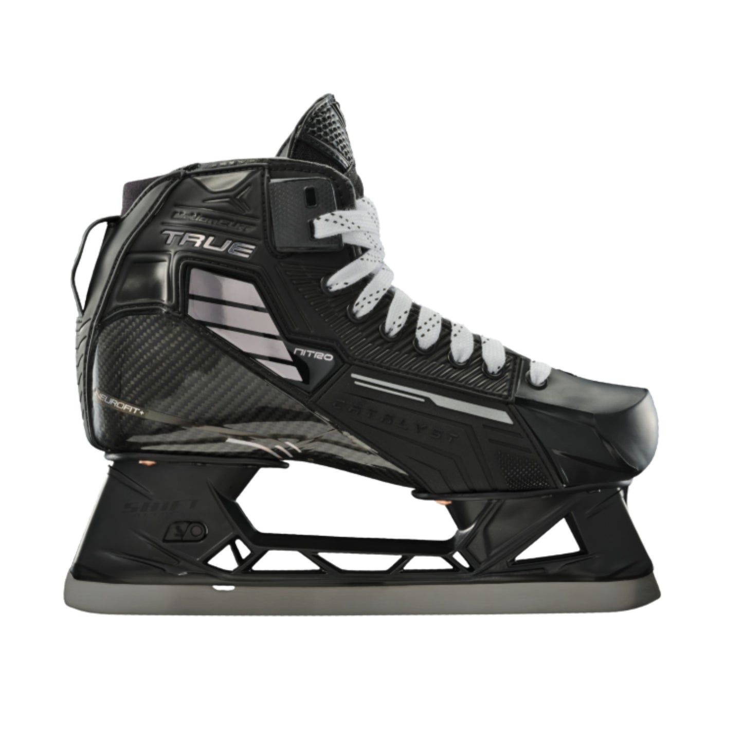 A photo of the True Hockey Catalyst Nitro Goalie Skate in colour black and grey.