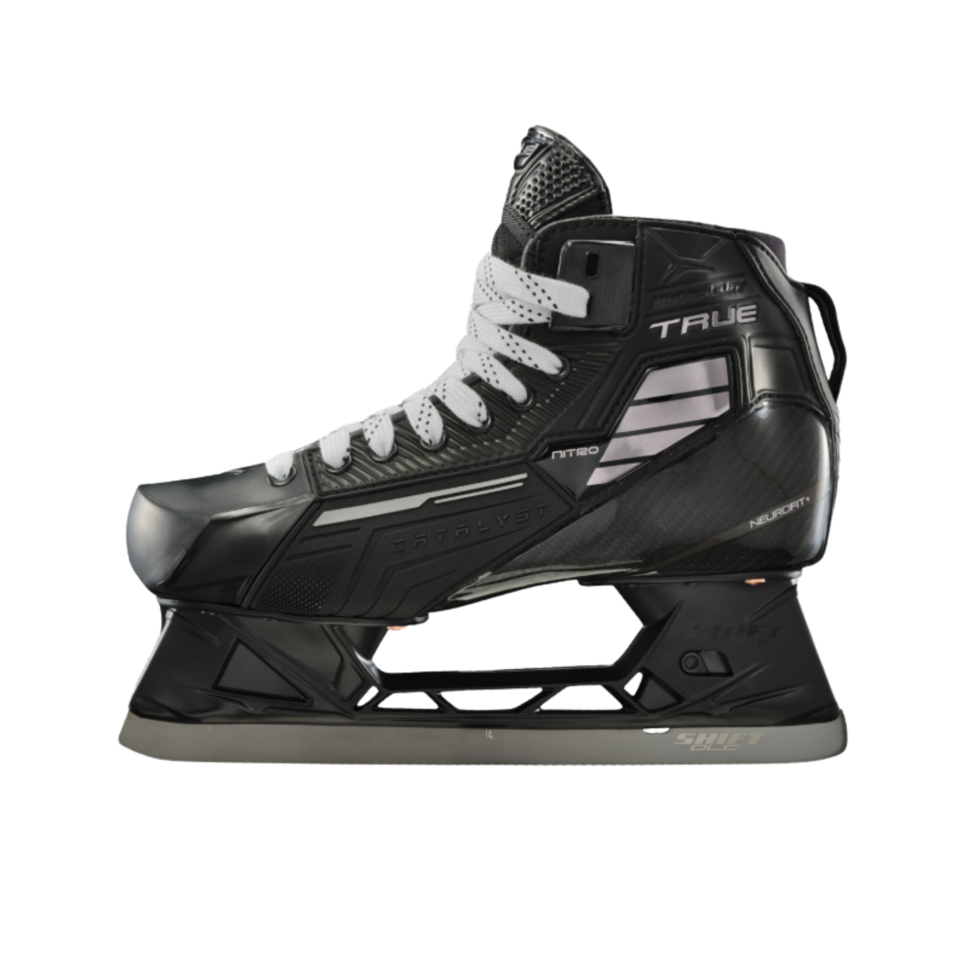A photo of the True Hockey Catalyst Nitro Goalie Skate in colour black and grey.