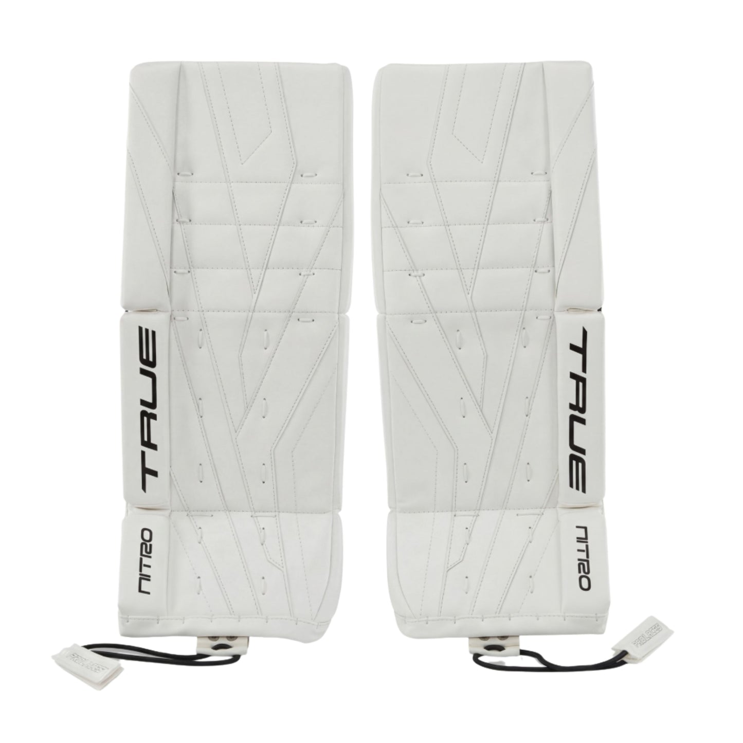 A photo of the True Hockey Catalyst Nitro Junior Goalie Pad in colour white and black.