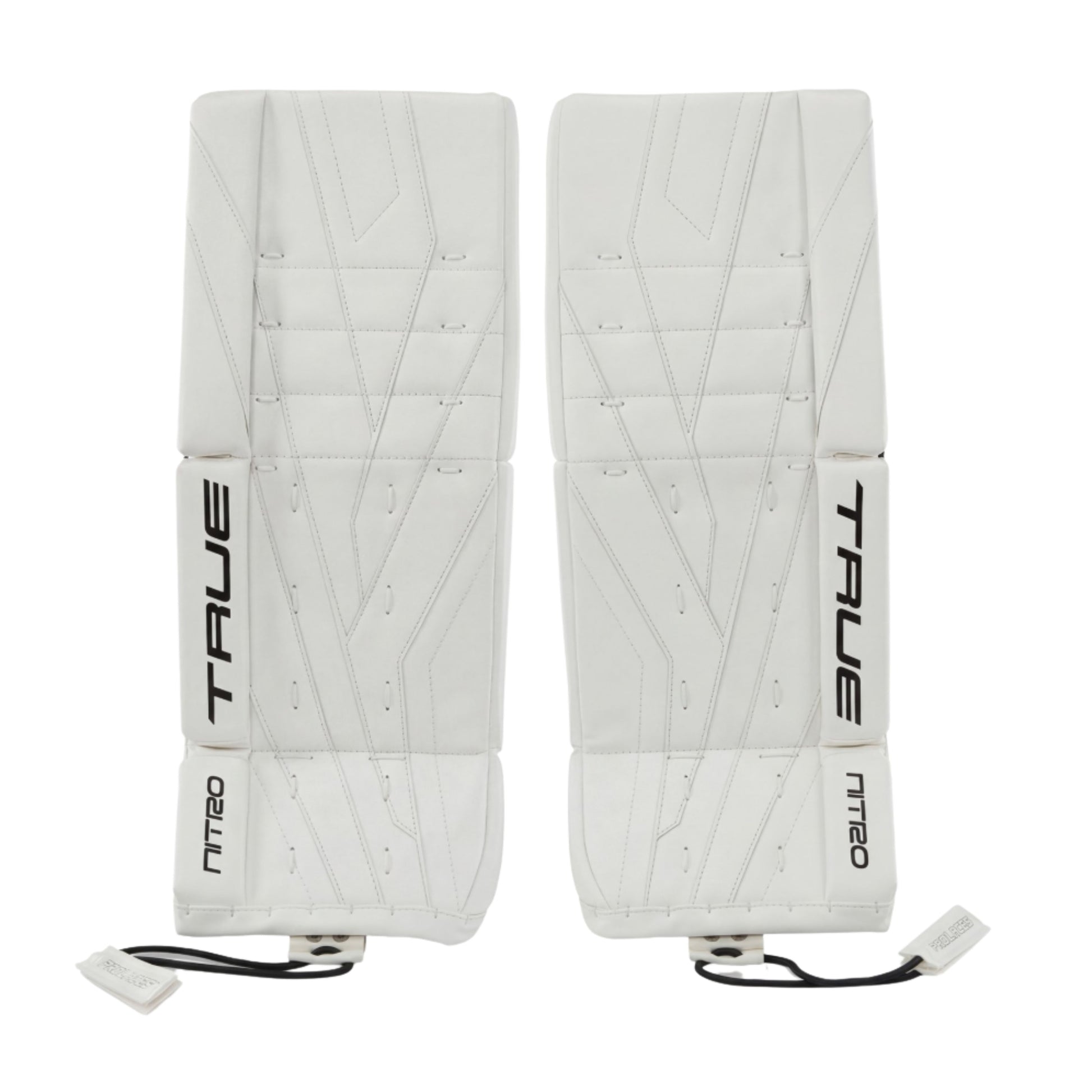 A photo of the True Hockey Catalyst Nitro Junior Goalie Pad in colour white and black.