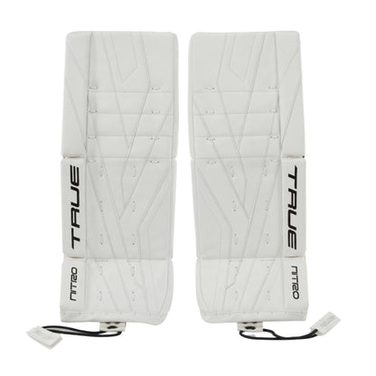 A photo of the True Hockey Catalyst Nitro Junior Goalie Pad in colour white and black.
