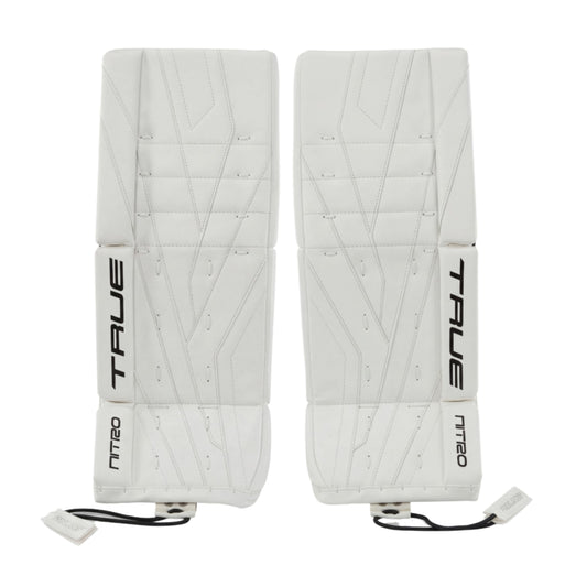 A photo of the True Hockey Catalyst Nitro Junior Goalie Pad in colour white and black.