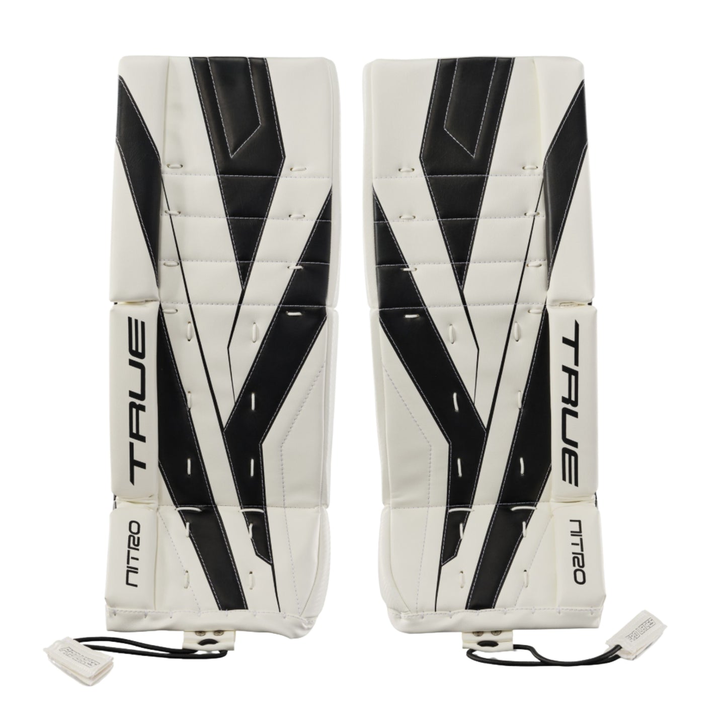 A photo of the True Hockey Catalyst Nitro Junior Goalie Pad in colour white and black.