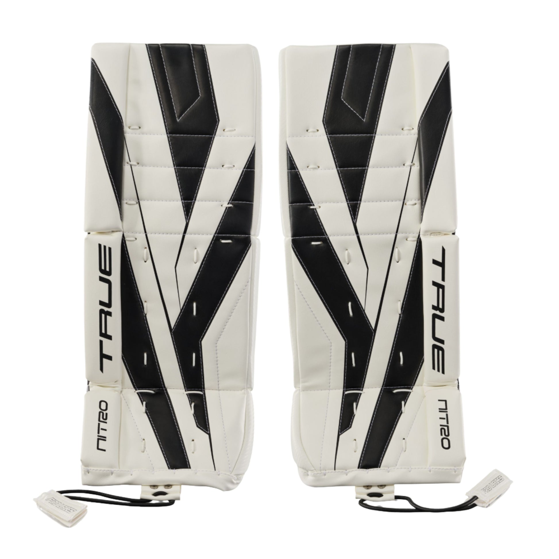 A photo of the True Hockey Catalyst Nitro Junior Goalie Pad in colour white and black.