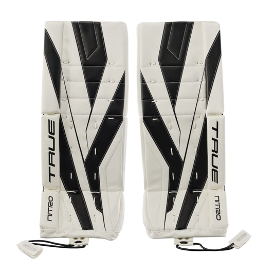A photo of the True Hockey Catalyst Nitro Junior Goalie Pad in colour white and black.
