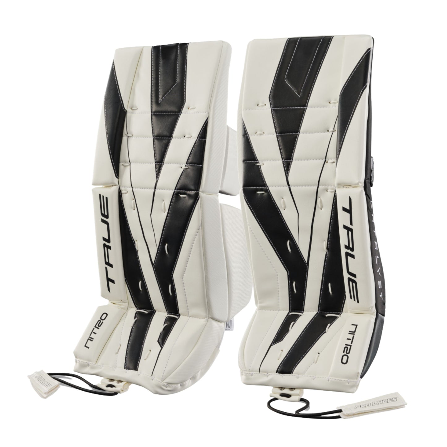 A photo of the True Hockey Catalyst Nitro Junior Goalie Pad in colour white and black.