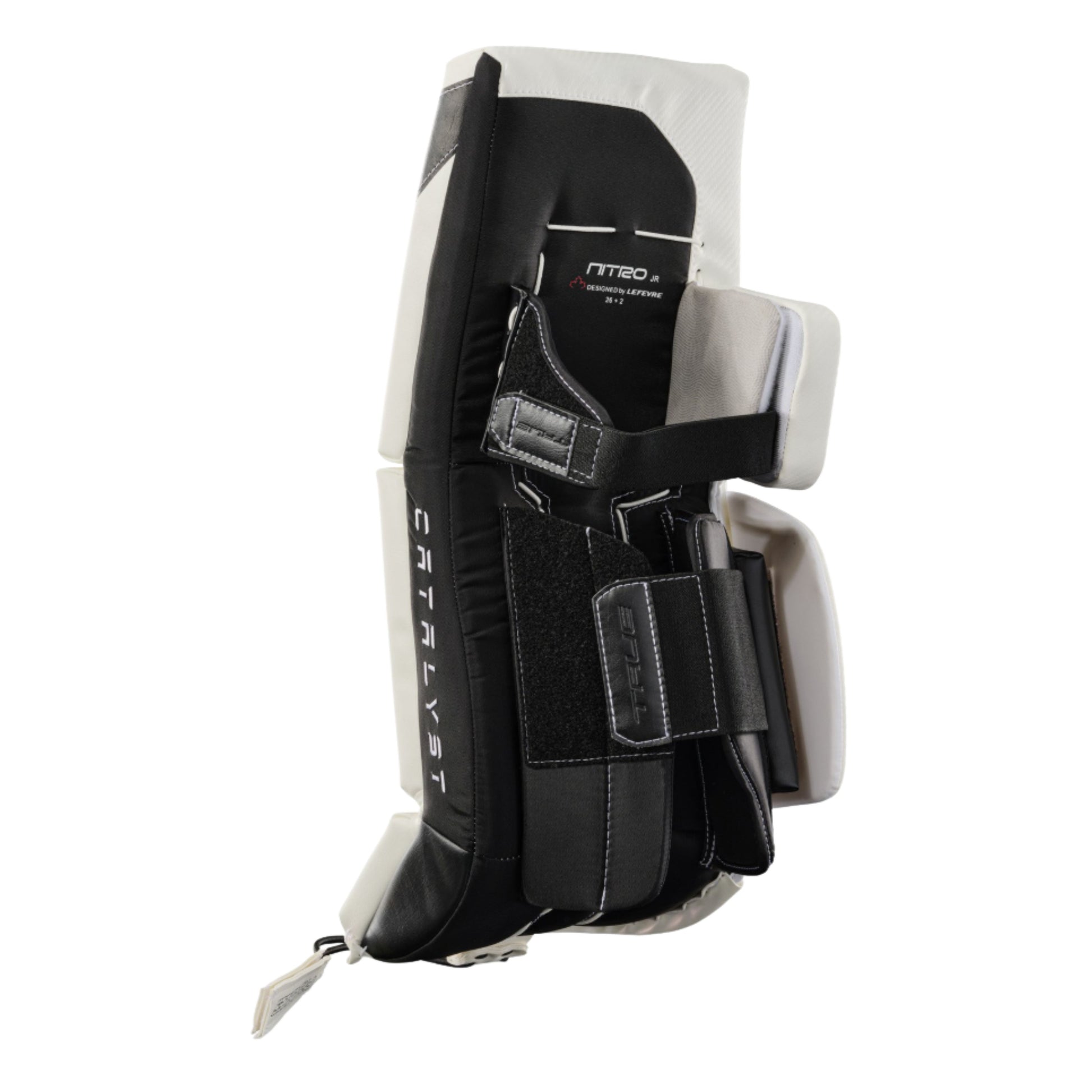 A photo of the True Hockey Catalyst Nitro Junior Goalie Pad in colour white and black.