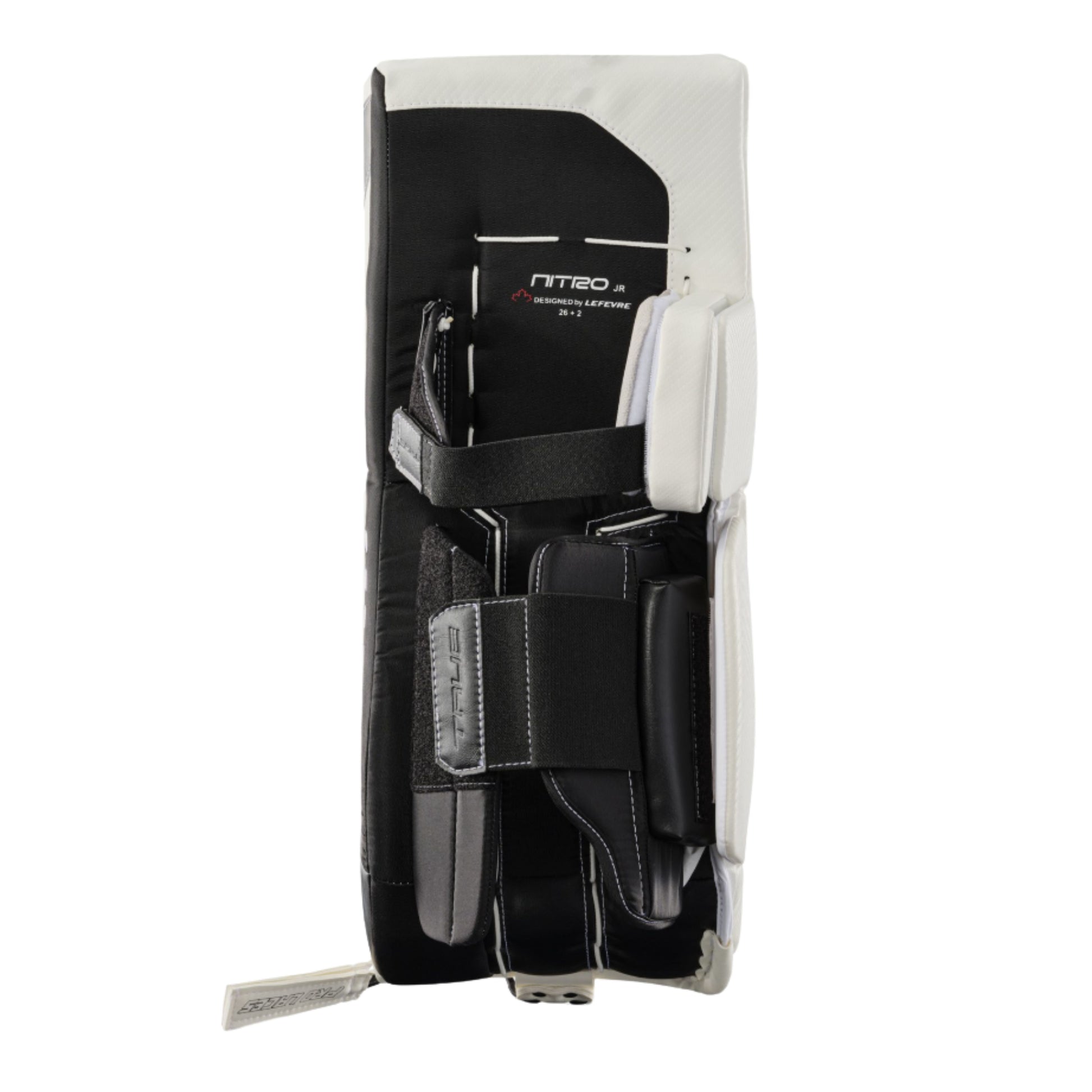 A photo of the True Hockey Catalyst Nitro Junior Goalie Pad in colour white and black.