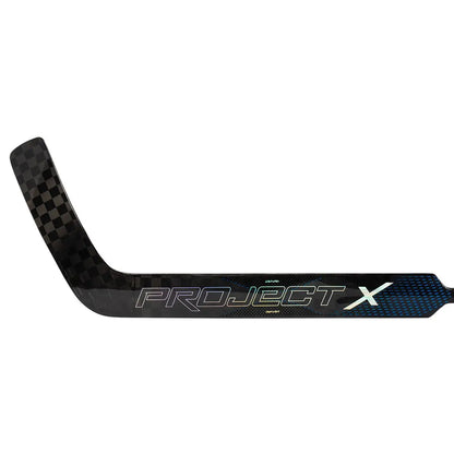 A photo of the True Project X Senior Goalie Stick in colour black. Paddle view.