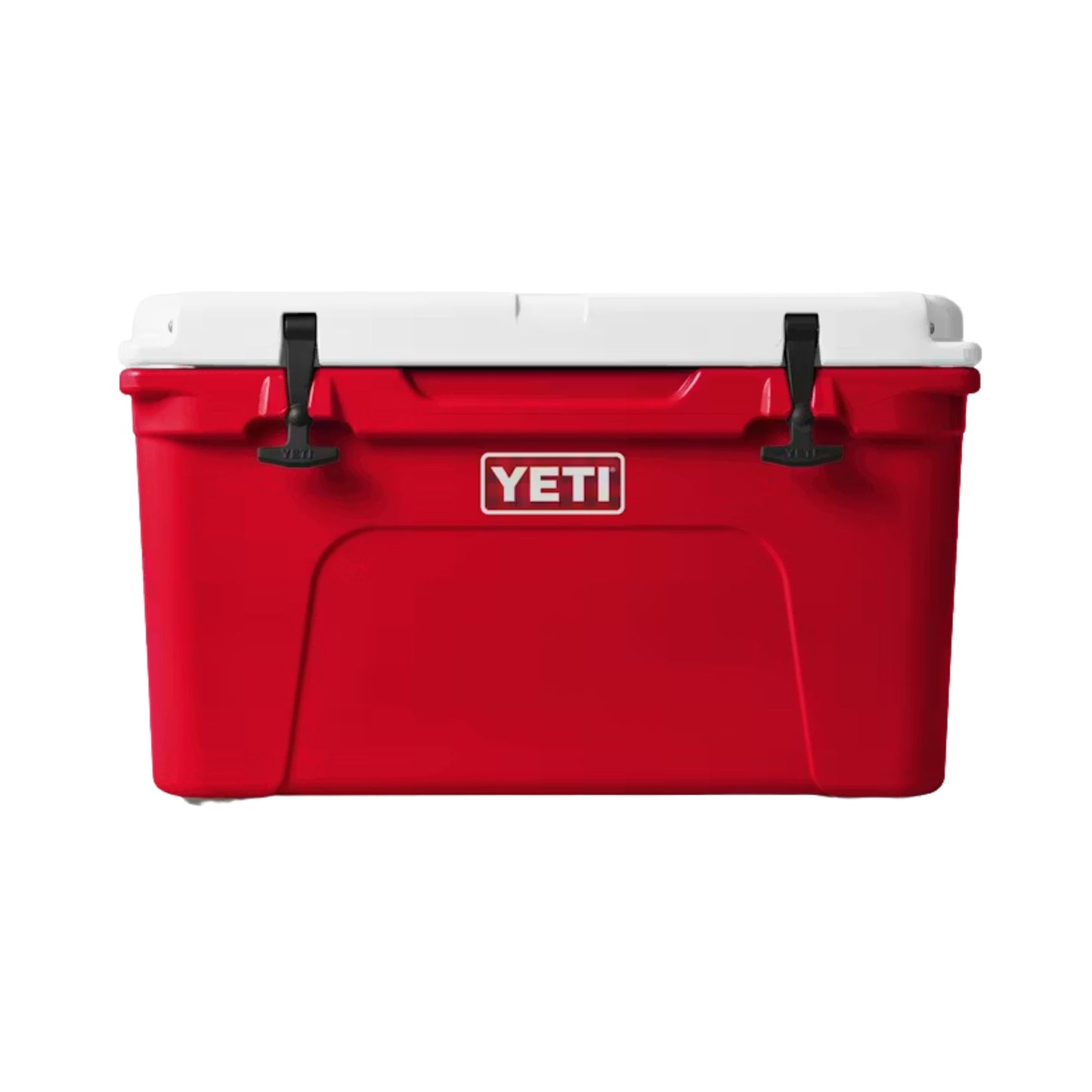 A photo of the Yeti Tundra 45 Hard Cooler in colour red and white.