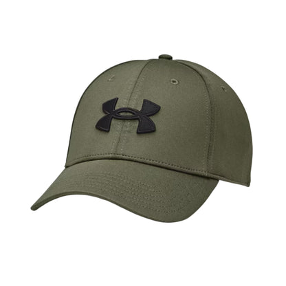 A photo of the Under Armour Blitzing Low Men's Stretch Fit Cap in colour green and black.