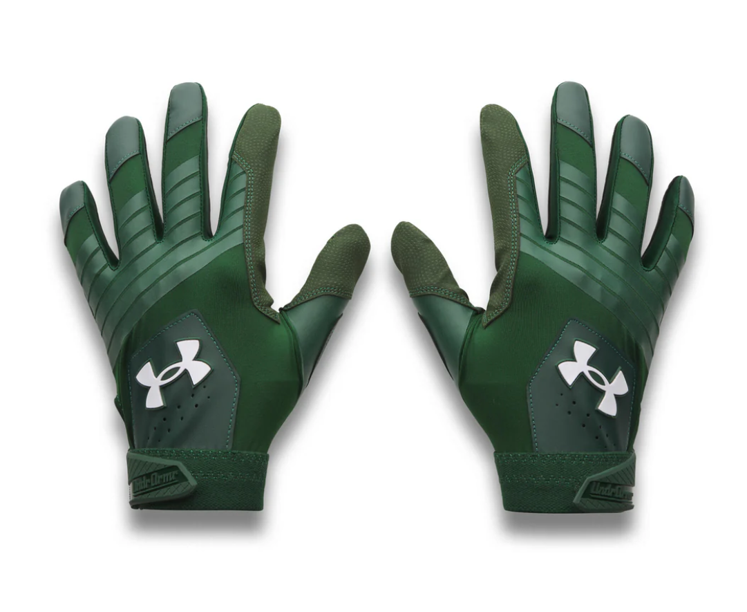 A photo of the Under Armour Clean Up Men's Baseball Batting Gloves in colour forest green