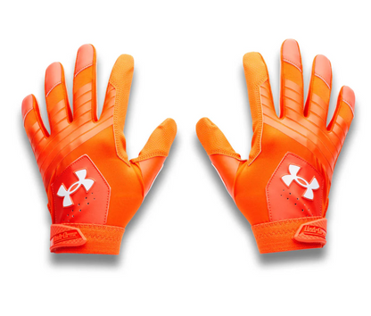 A photo of the Under Armour Clean Up Men's Baseball Batting Gloves in colour orange.