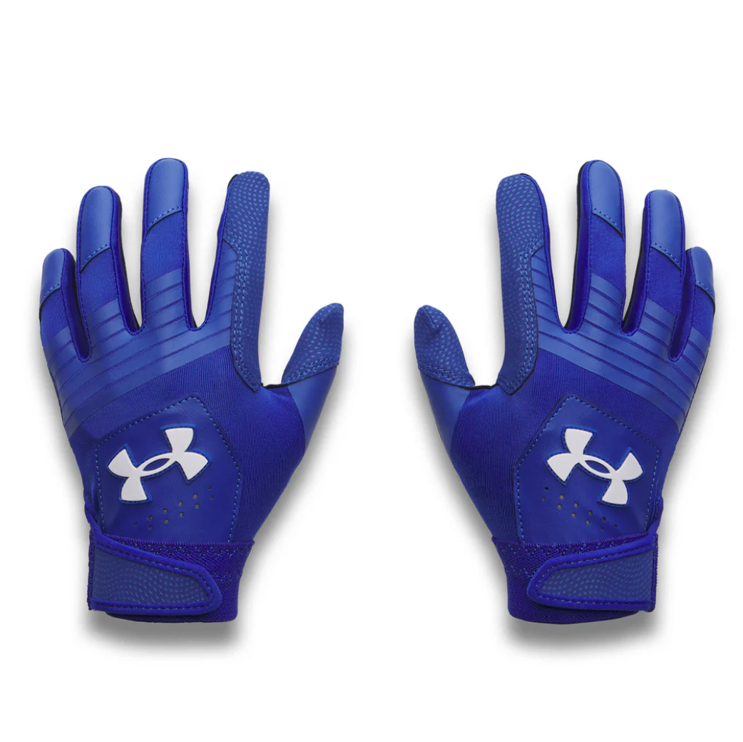 A photo of the Under Armour Clean Up T-Ball Boy's Batting Gloves in colour blue.