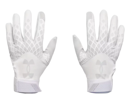 A photo of the Under Armour Glyde Kids' Batting Gloves in colour white and grey