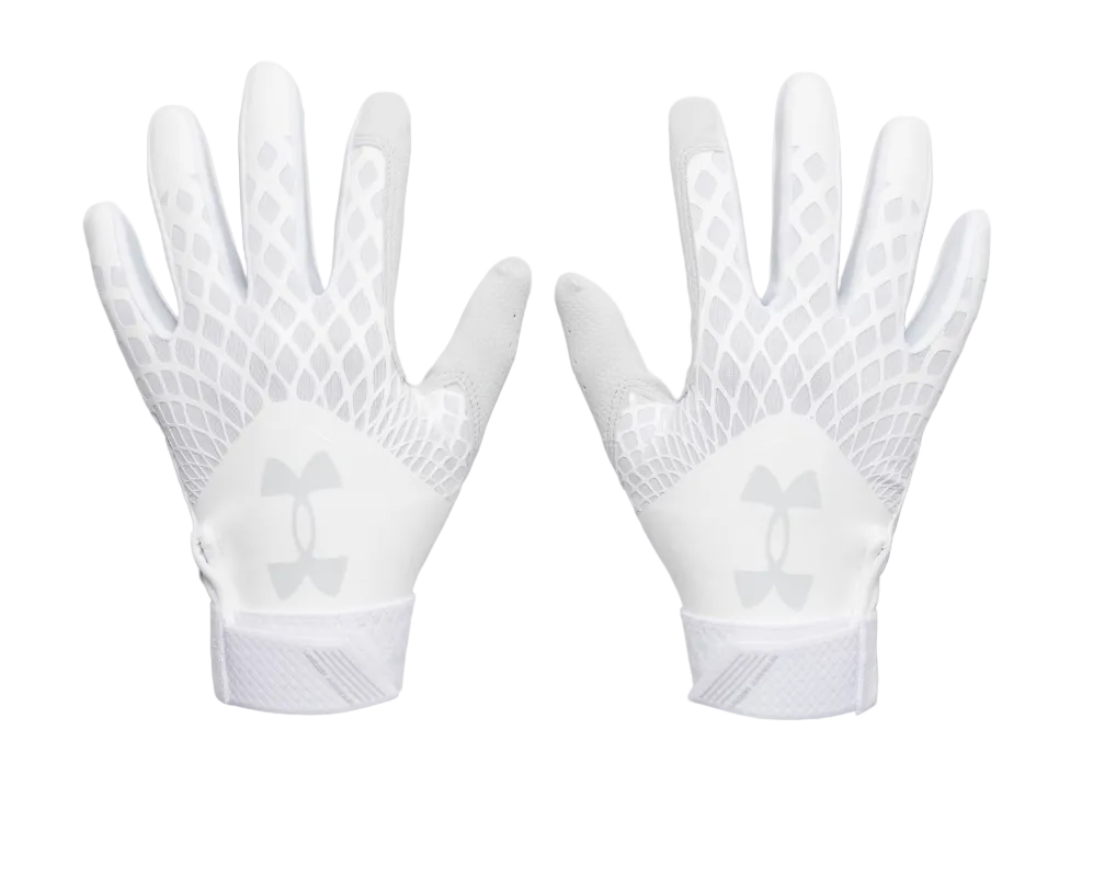 A photo of the Under Armour Glyde Women's Batting Gloves in colour White.