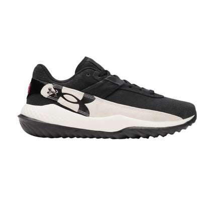 A photo of the Under Armour Harper 10 Pro Turf Men's Baseball Shoes in colour black and white.