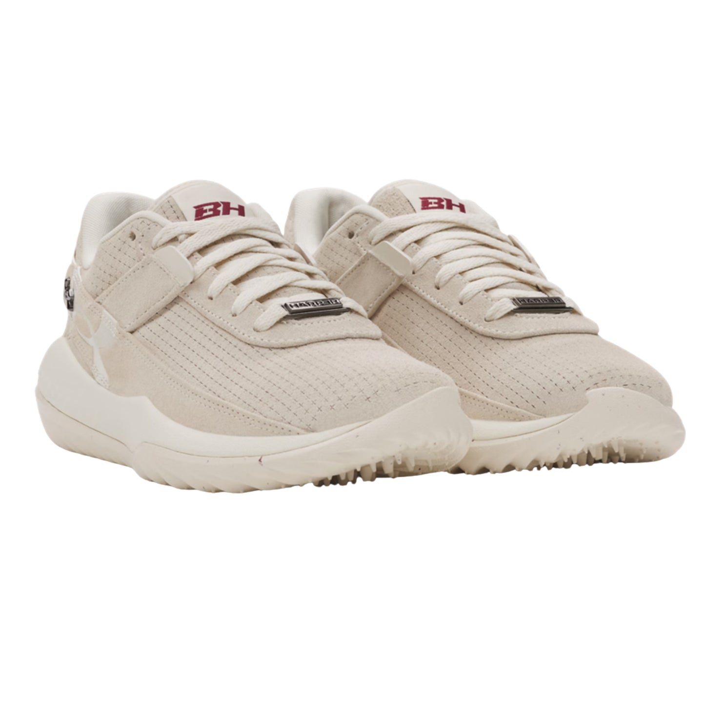 A photo of the Under Armour Harper 10 Pro Turf Men's Baseball Shoes in colour tan and white.