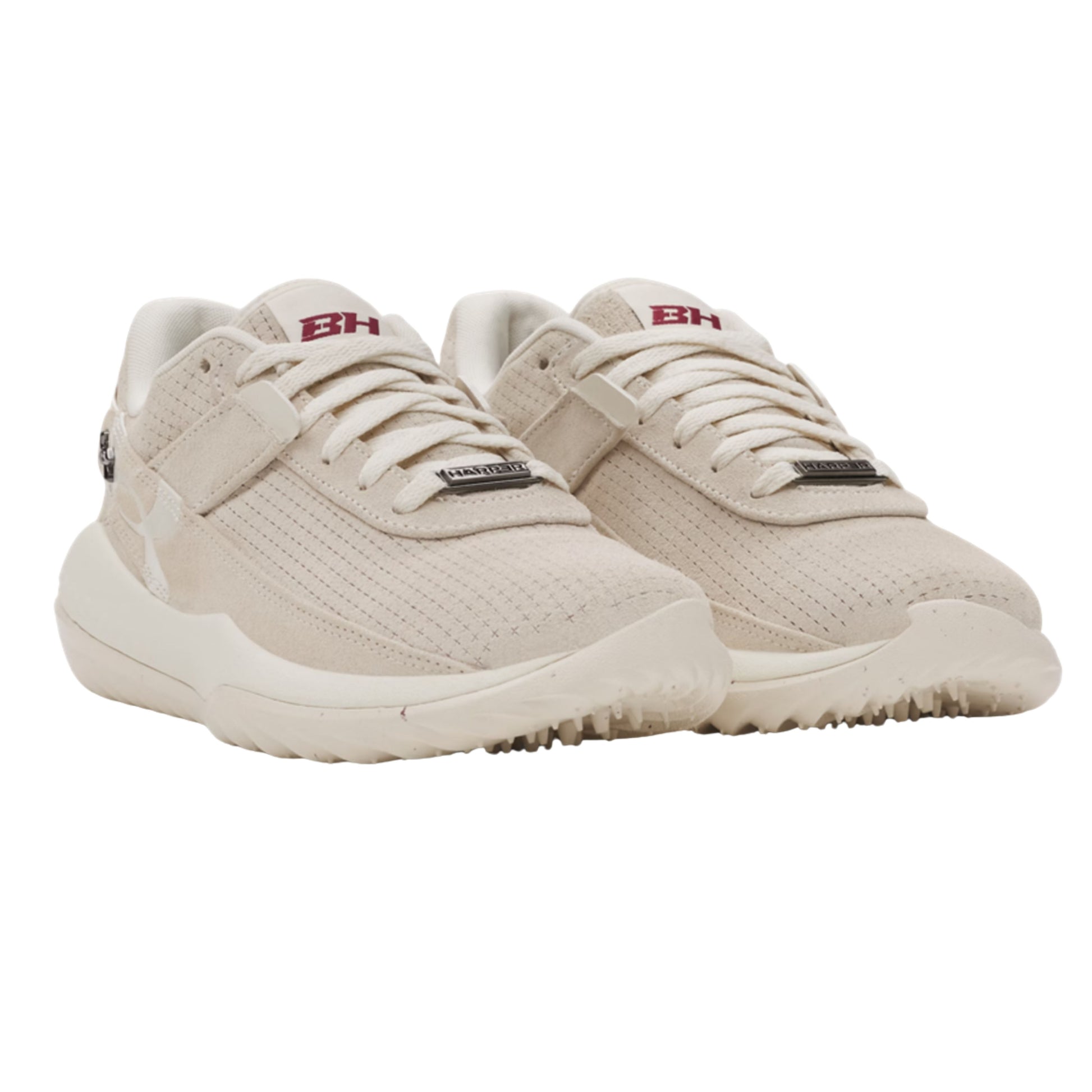 A photo of the Under Armour Harper 10 Pro Turf Men's Baseball Shoes in colour tan and white.