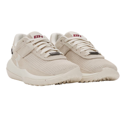 A photo of the Under Armour Harper 10 Pro Turf Men's Baseball Shoes in colour tan and white.