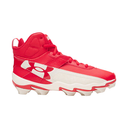 A photo of the Under Armour Harper 10 RM Men's Baseball Cleats in colour red and white.
