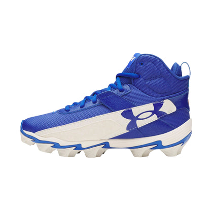 A photo of the Under Armour Harper 10 RM Men's Baseball Cleats in colour royal and white.