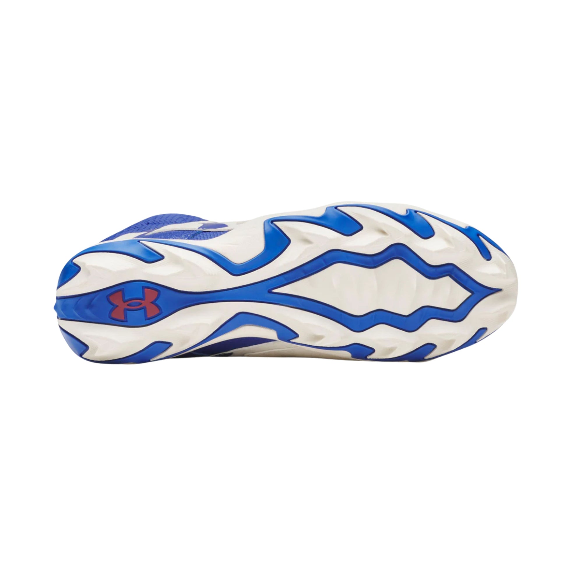 A photo of the Under Armour Harper 10 RM Men's Baseball Cleats in colour royal and white.