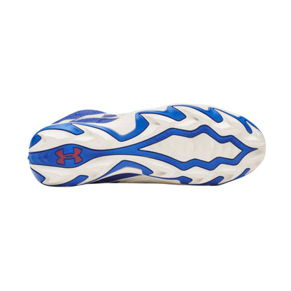 A photo of the Under Armour Harper 10 RM Men's Baseball Cleats in colour royal and white.