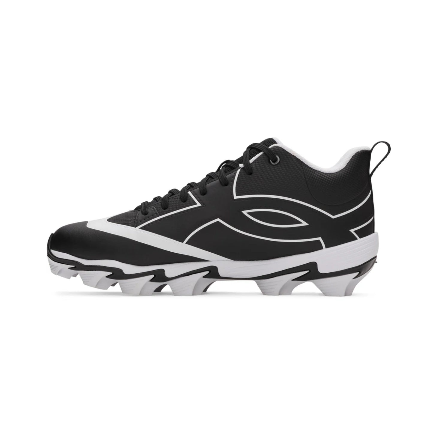 A photo of the Under Armour Leadoff Icon Mid Men's Baseball Cleats in colour black and white.